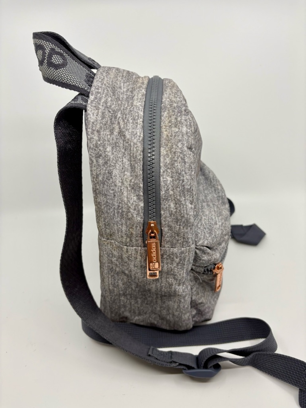 adidas Heather Gray Mini Backpack with Rose Gold Accents - Picture 4 of 7